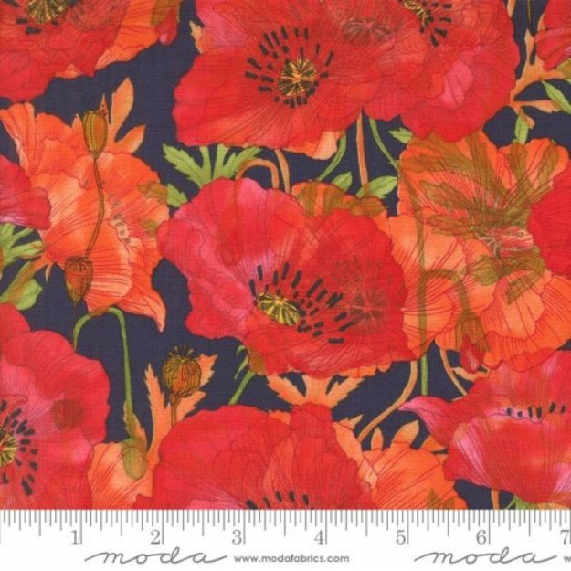 Picture of Fabric Poppy Indigo
